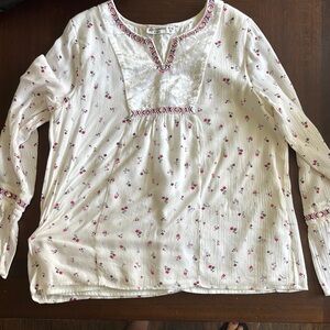 Floral Embroidered Women's Top